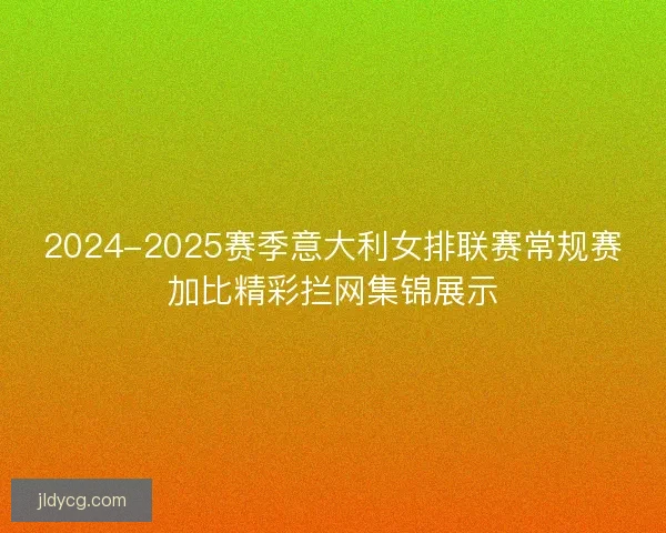 2024-2025赛季意大利女排联赛常规赛加比精彩拦网集锦展示
